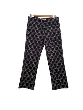 Debbie Shuchat cropped trousers pants stretchy cotton embroidery black white 6
